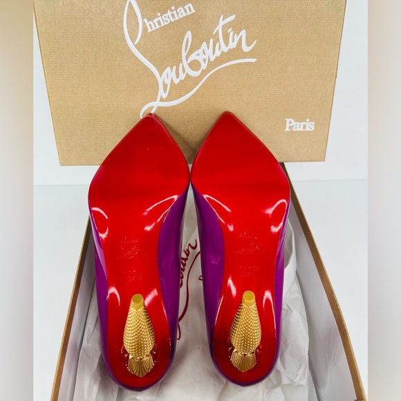 Christian Louboutin Lipchick Purple Patent Leather Kismet Pumps Size EU 37.5 - Picture 8 of 15